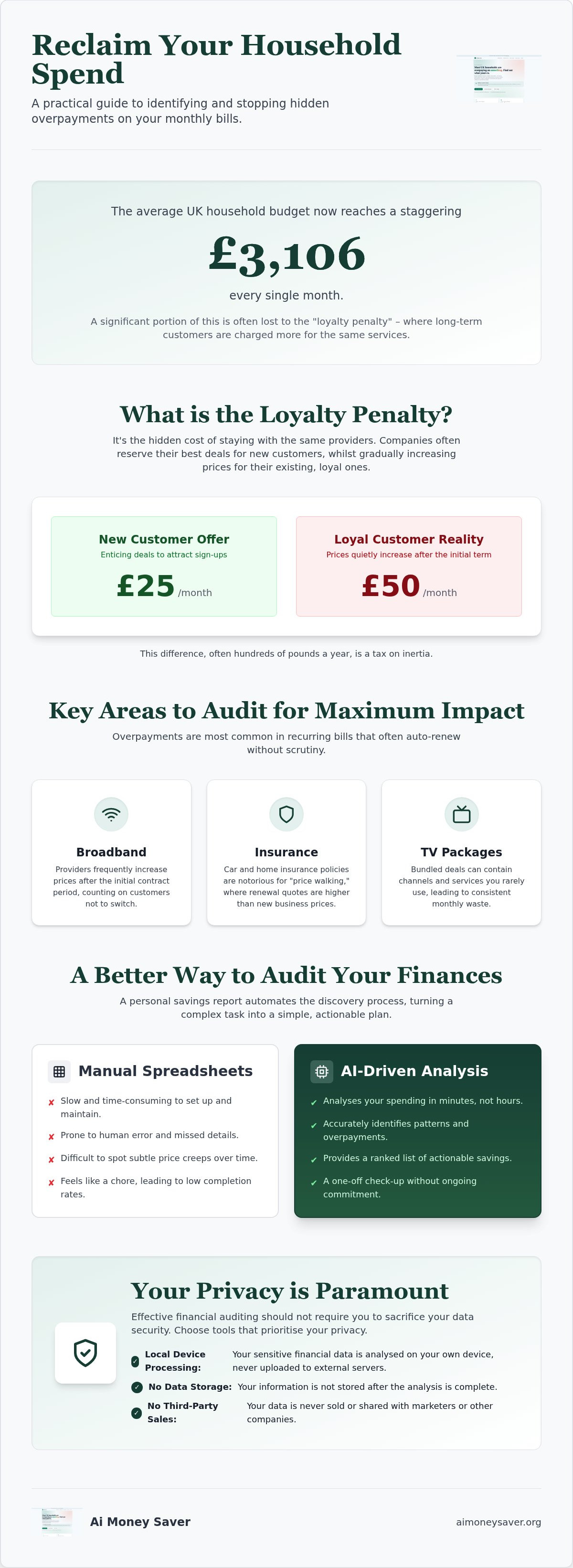 Personal Savings Report UK: How to Audit Your Household Spend in 2026 infographic
